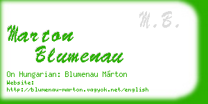 marton blumenau business card